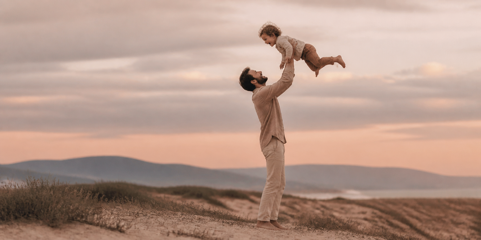 Father playing with child