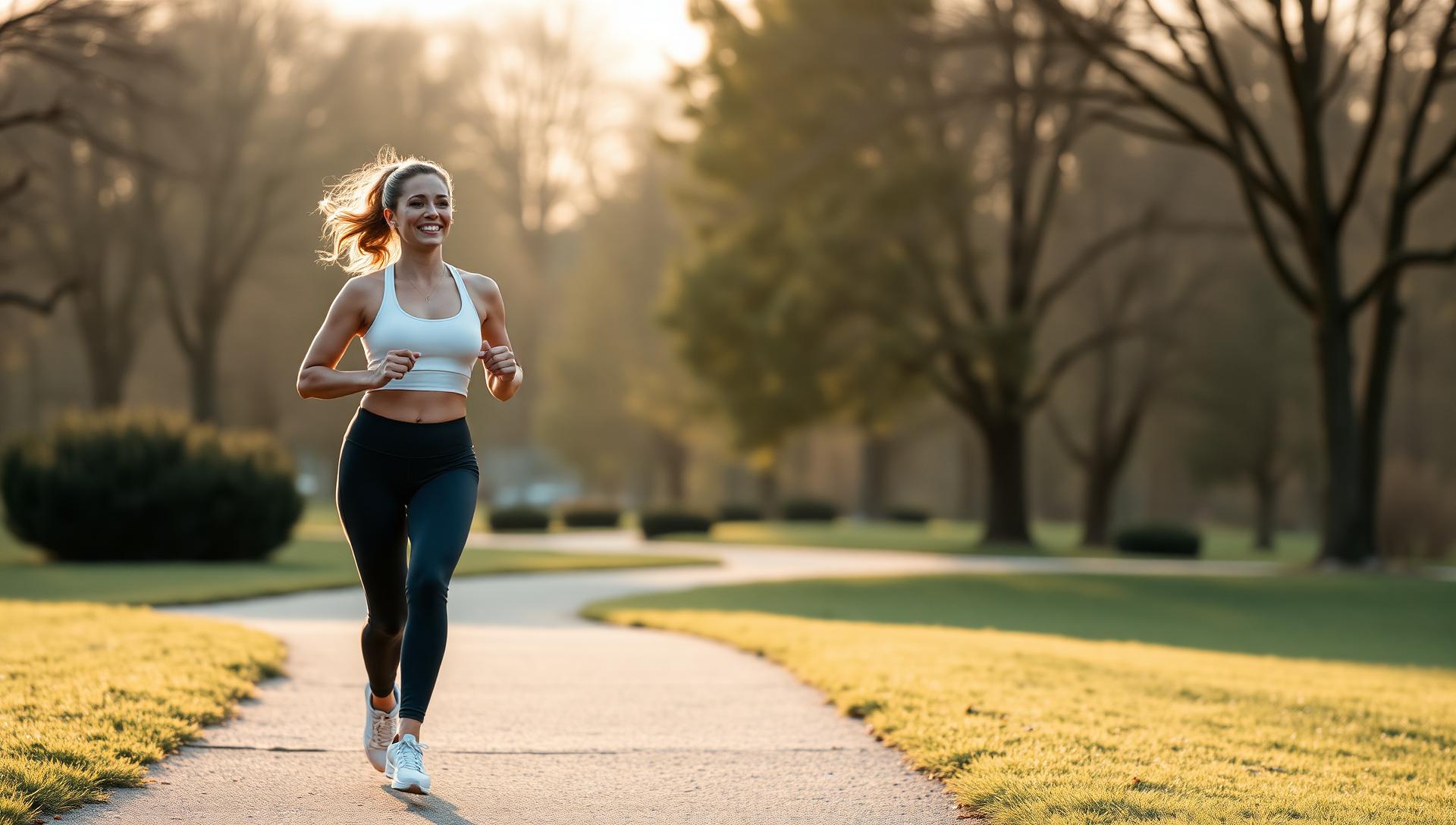 Woman jogging outdoors